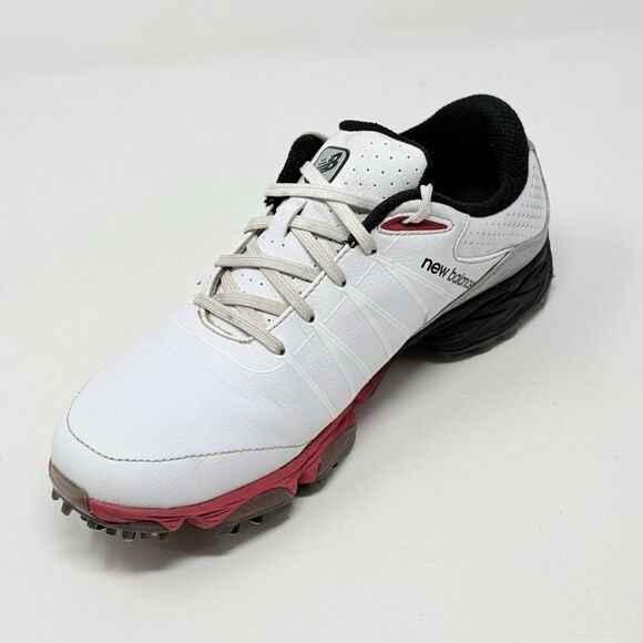 New Balance NBG2004 Golf Cleats Shoes Mens 8.5 D White Black Red Waterproof